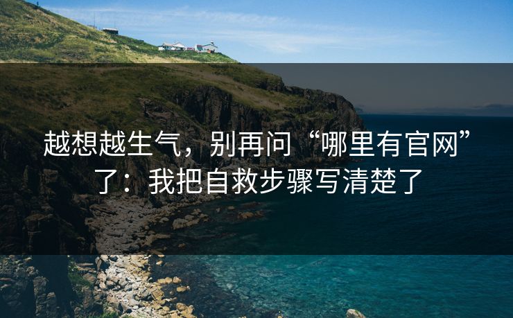 越想越生气,别再问“哪里有官网”了:我把自救步骤写清楚了