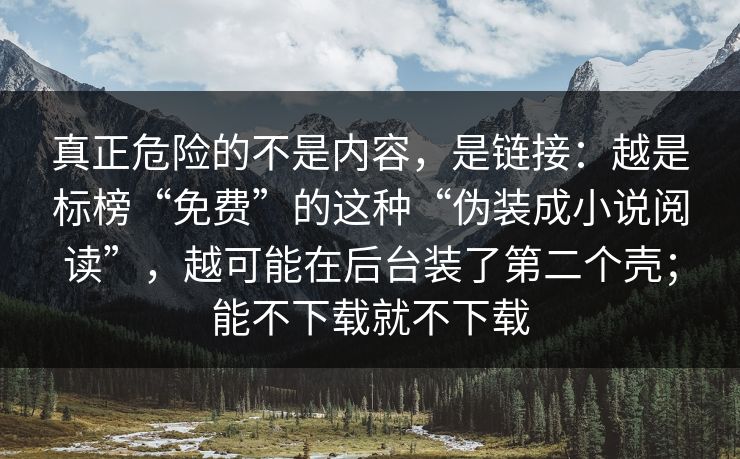 真正危险的不是内容,是链接:越是标榜“免费”的这种“伪装成小说阅读”,越可能在后台装了第二个壳;能不下载就不下载