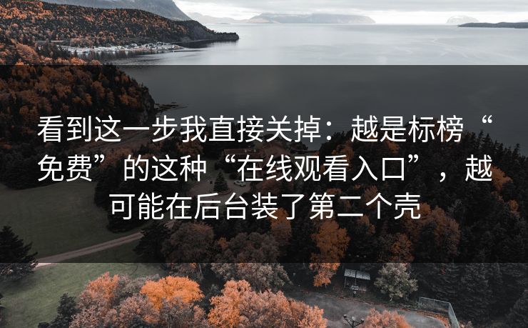 看到这一步我直接关掉：越是标榜“免费”的这种“在线观看入口”，越可能在后台装了第二个壳